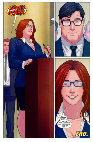 Karen Starr at a press conference